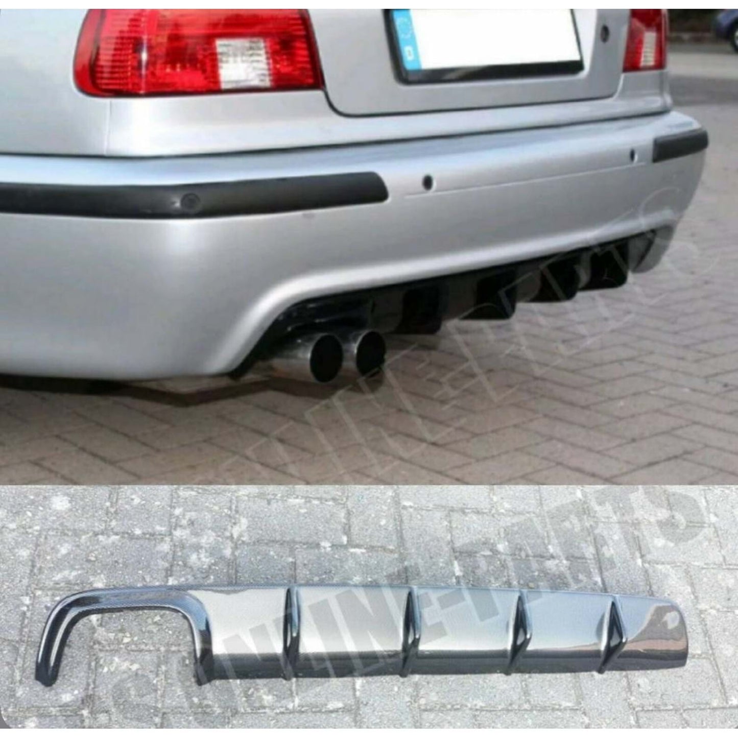 Single ribbed diffuser for BMW E39 piano black